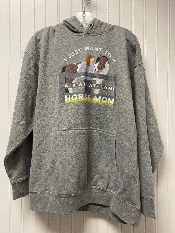 Sweatshirts in caramel -Sweatshirt Hoodie By Clothes Mentor In Grey, Size: Xl