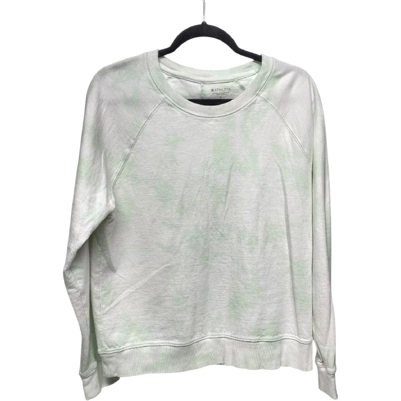 Sweatshirts with contrast hem -Sweatshirt Crewneck By Athleta In Green & White, Size: M