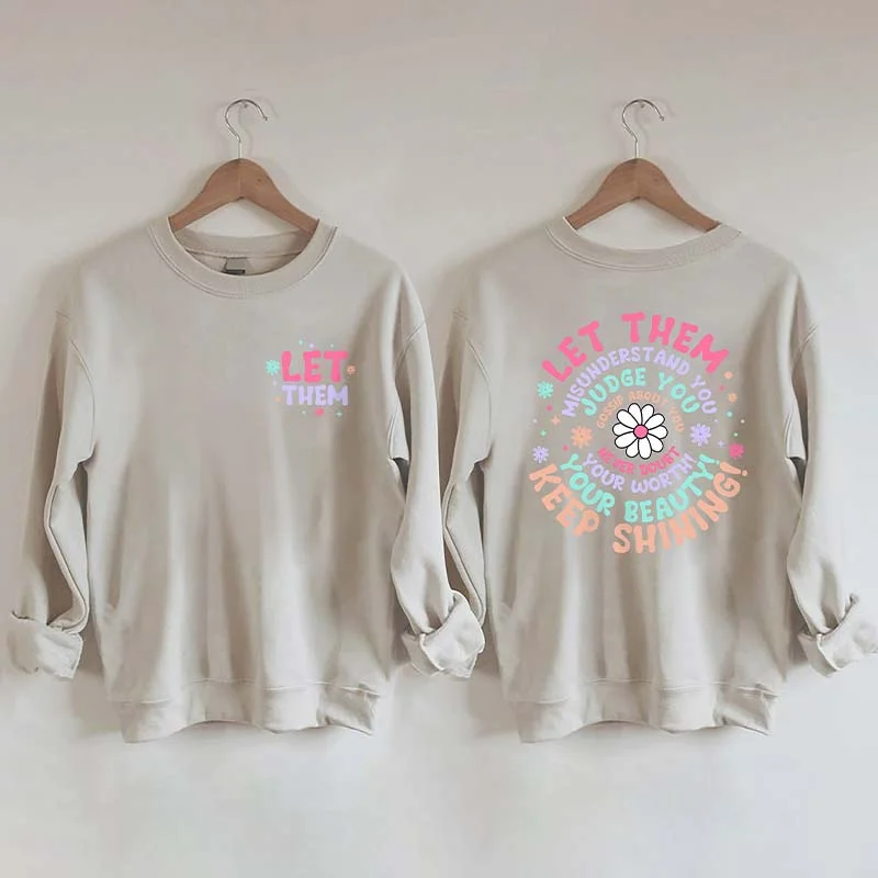 Sweatshirts in tan -Let Them Women Sunflower Sweatshirt