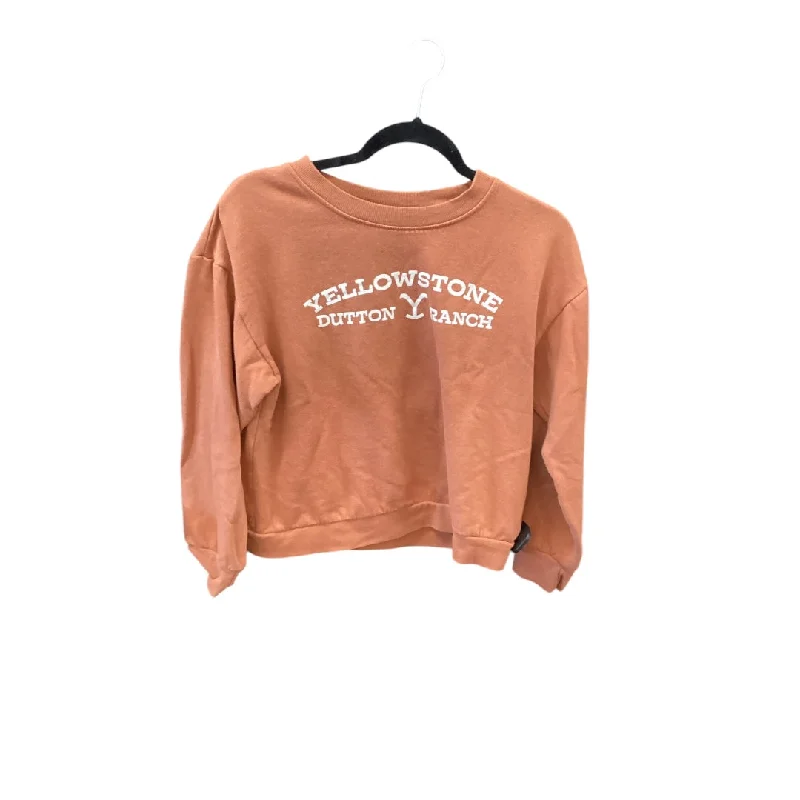 Sweatshirts with high collar -Sweatshirt Crewneck By Clothes Mentor In Orange, Size: M