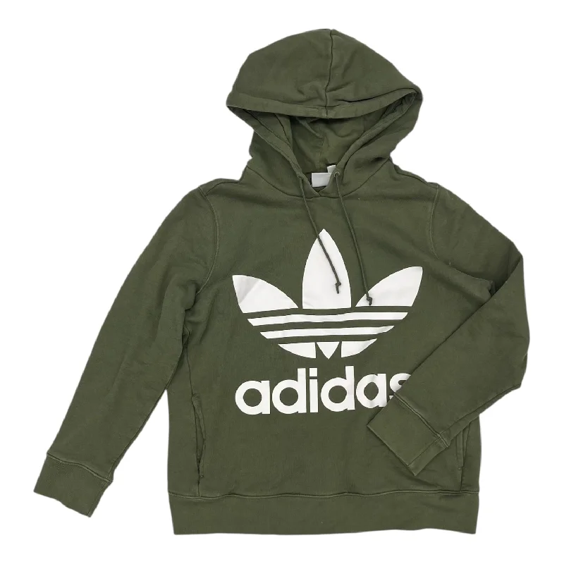 Sweatshirts for women in orange -Sweatshirt Hoodie By Adidas In Green, Size:M