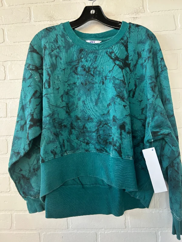 Sweatshirts with eyelet details -Sweatshirt Crewneck By Joy Lab In Green, Size: L