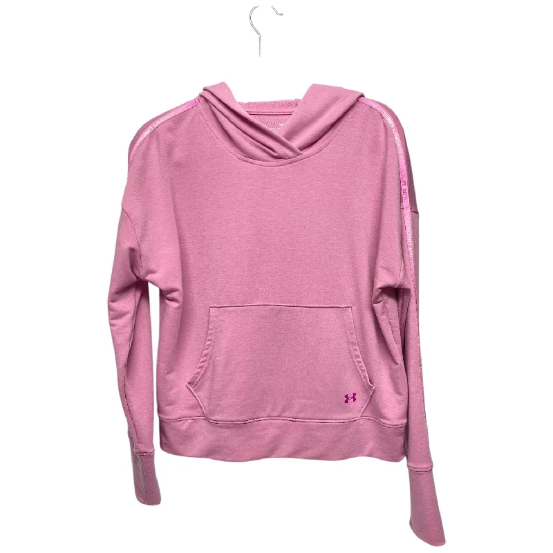 Sweatshirts with ribbed front -Athletic Sweatshirt Hoodie By Under Armour In Pink, Size: S