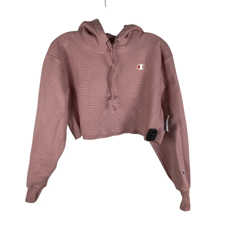 Sweatshirts in fleece -Athletic Sweatshirt Hoodie By Champion In Pink Size: Est. XS