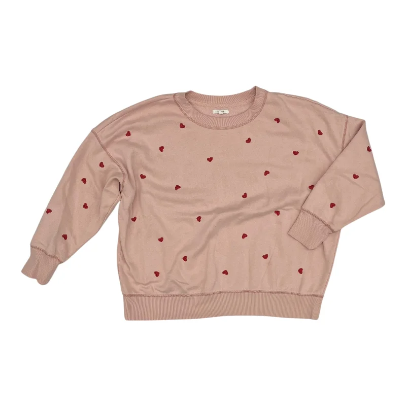 Sweatshirts with floral embroidery -Sweatshirt Crewneck By Maurices In Pink & Red, Size:2X