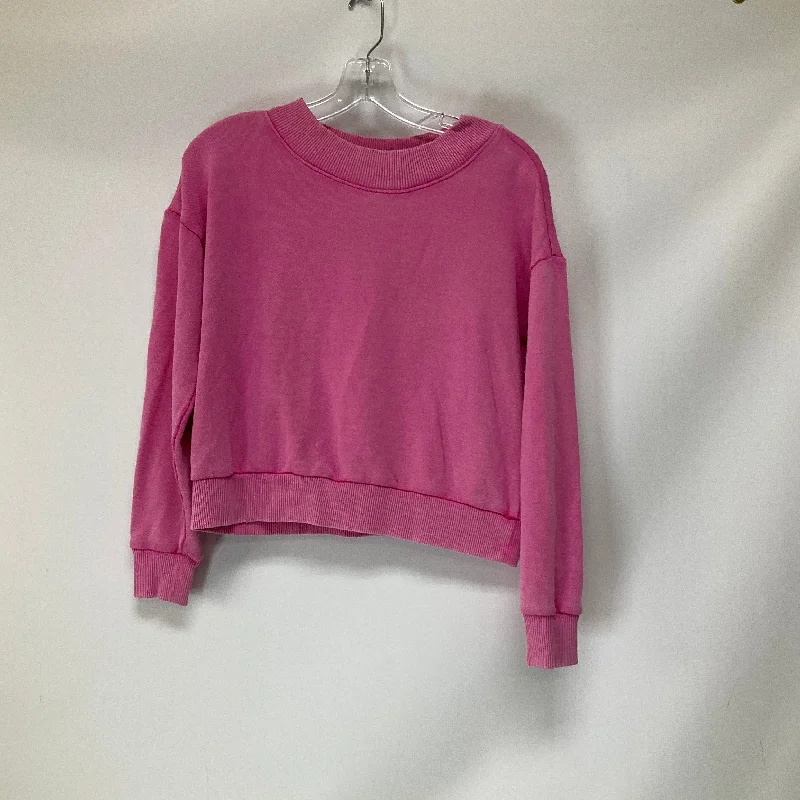 Sweatshirts with patch pockets -Sweatshirt Crewneck By Aerie In Pink, Size: S