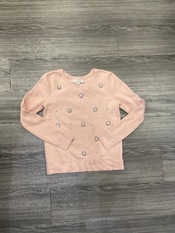 Sweatshirts in caramel -Sweatshirt Crewneck By Loft In Pink, Size: S