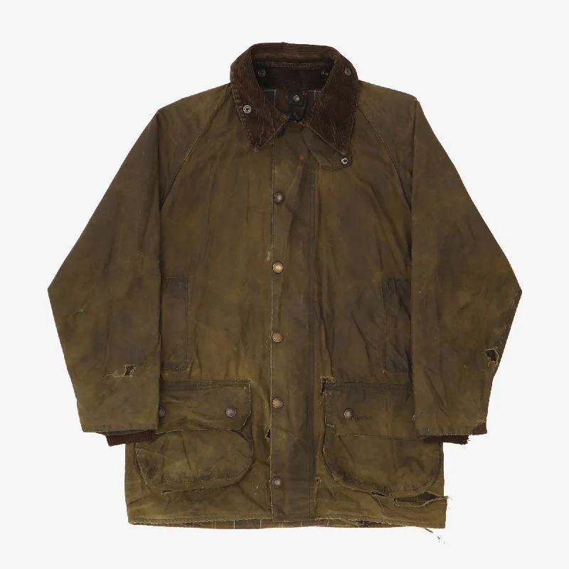 Jacket with ribbed panels -Beaufort Wax Jacket