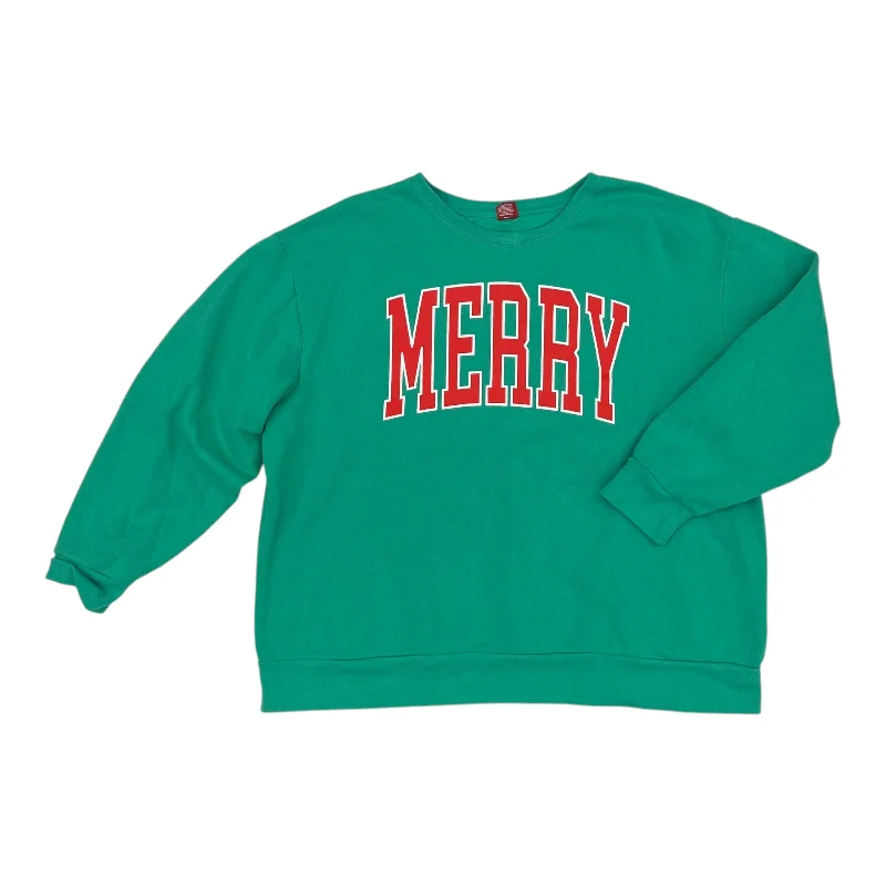 Sweatshirts for brisk evenings -Sweatshirt Crewneck By Clothes Mentor In Green, Size:Xxl