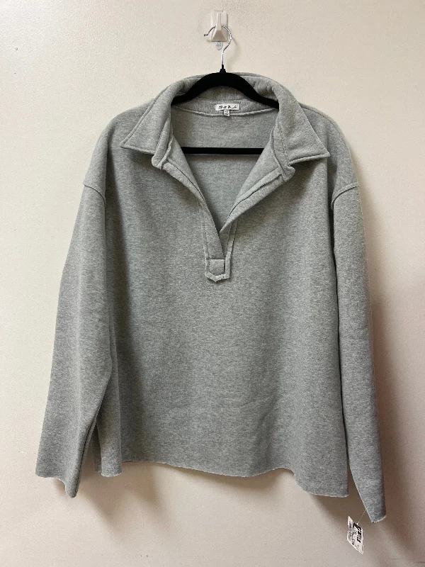 Sweatshirts for home office -Sweatshirt Collar By White Birch In Grey, Size: 1x