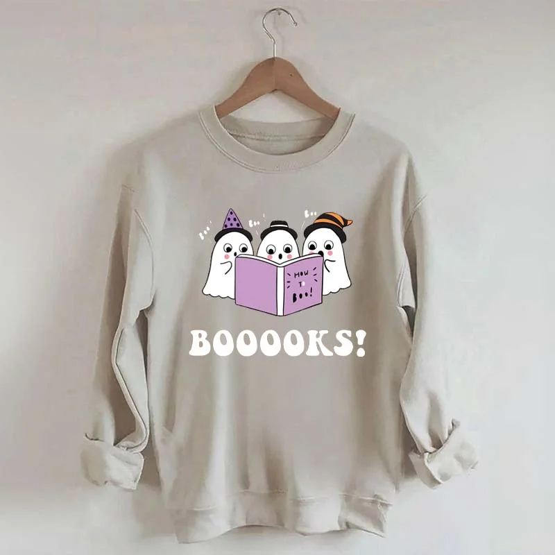 Sweatshirts in olive green -Booooks Color Halloween Sweatshirt