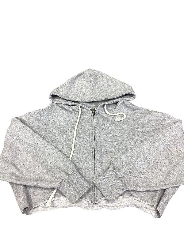 Sweatshirts for women in grey -Sweatshirt Hoodie By Reflex In Grey, Size: Xl