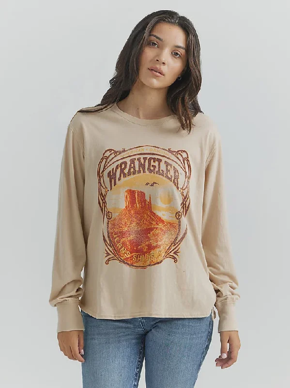 Orange holiday T-shirts-LADIES WRANGLER RELAXED LONG SLEEVE SHIRT