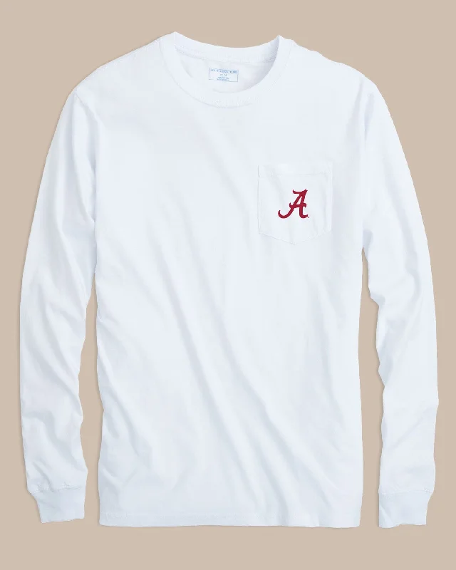 Yellow team spirit T-shirts-Alabama Crimson Tide Gameday Embroidered Long Sleeve T-Shirt