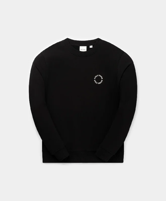 Trendy hip-hop T-shirts-Black Orbit Sweater