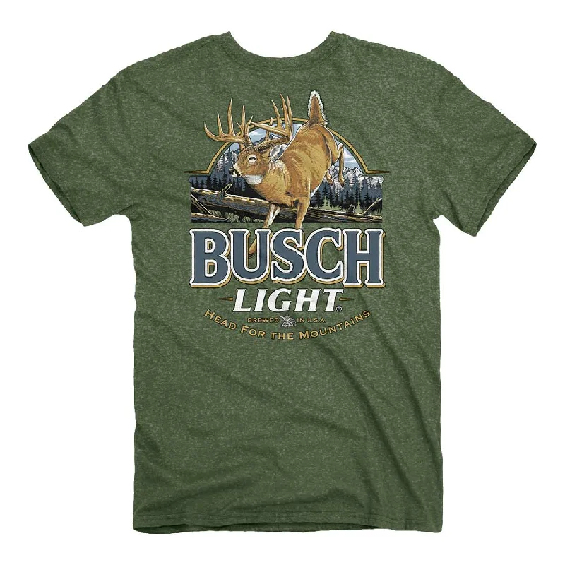 Black workout crew T-shirts-Busch Light - Deer Label T-Shirt