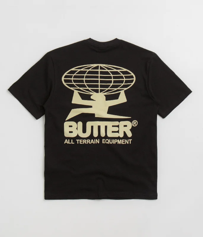 Black abstract art T-shirts-Butter Goods All Terrain T-Shirt - Black