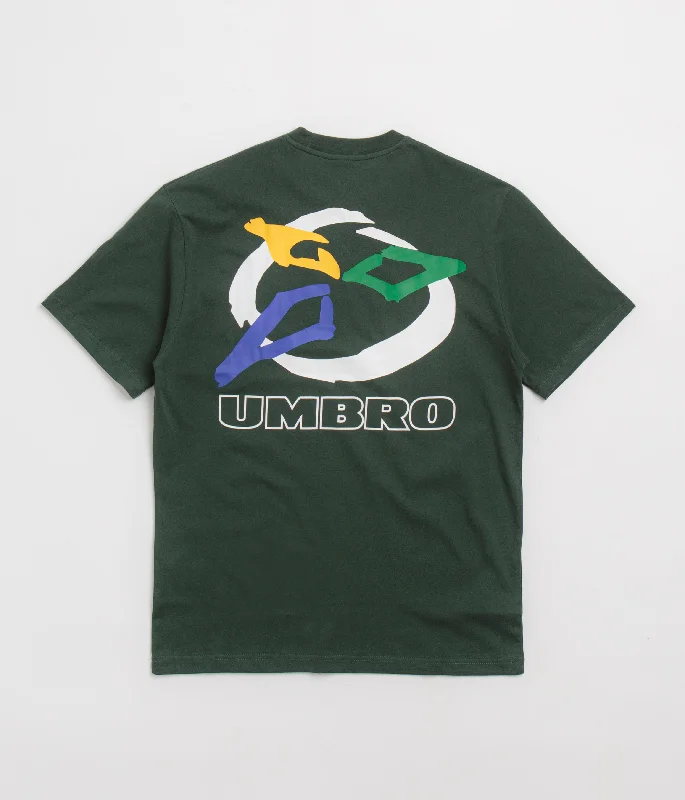 Green boho T-shirts-Butter Goods x Umbro Ball T-Shirt - Dark Forest