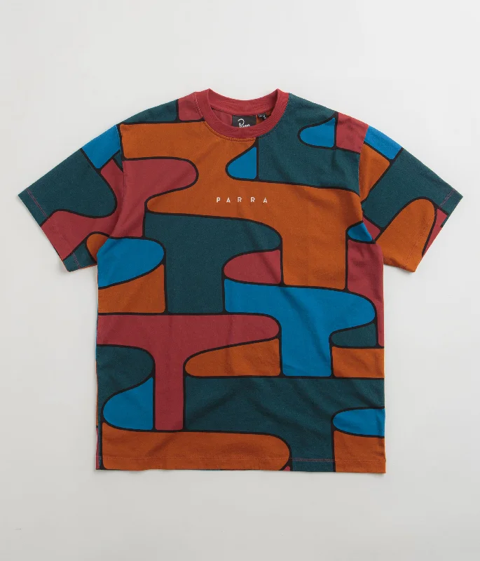 Blue side-pocket T-shirts-by Parra Canyons All Over T-Shirt - Multi