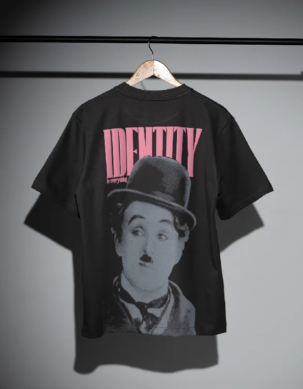 Navy formal T-shirts-Charlie Chaplin | Identity is everything | Oversized