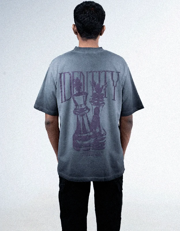 Seniors comfy T-shirts-Chess | Cold Processed Dyed | Identity Is Everything | Oversized | Grey