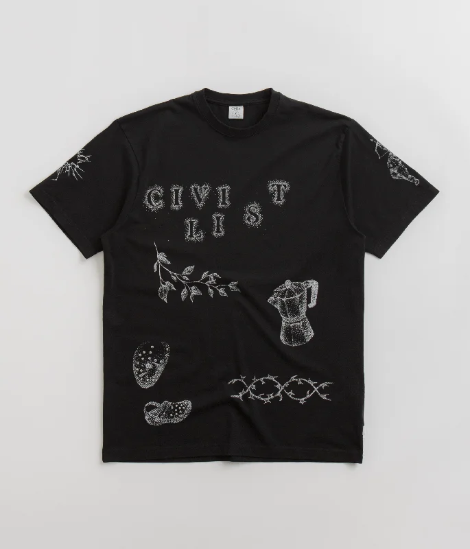 Gray casual T-shirts-Civilist TT T-Shirt - Black