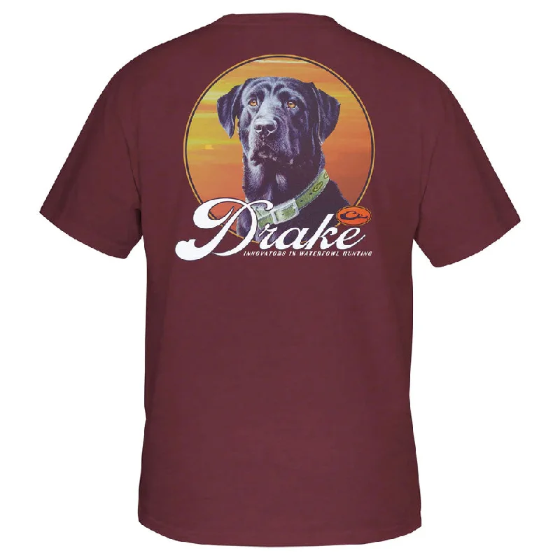 Pink soft-fade T-shirts-Drake Vintage Dog T-Shirt- Wild Ginger Heather