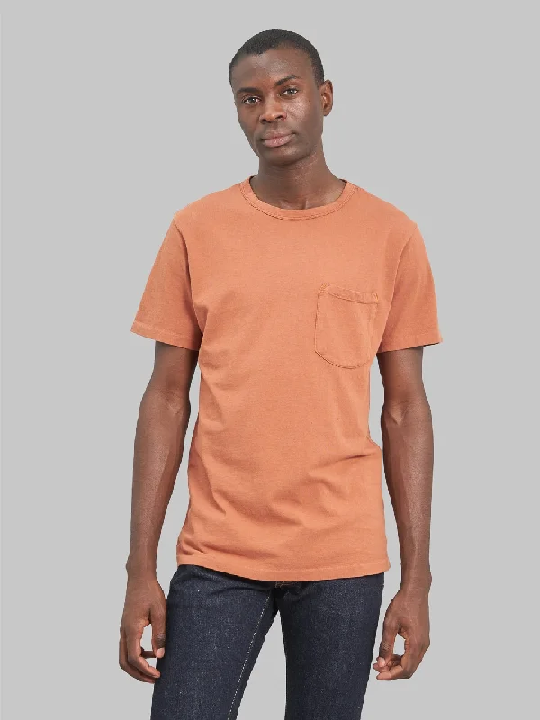 Teal modern T-shirts-Freenote Cloth 9 Ounce Pocket T-Shirt Rust