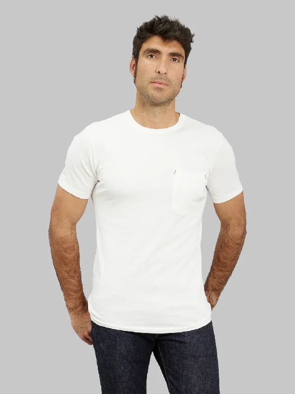 Green electric T-shirts-Freenote Cloth 9 Ounce Pocket T-shirt White