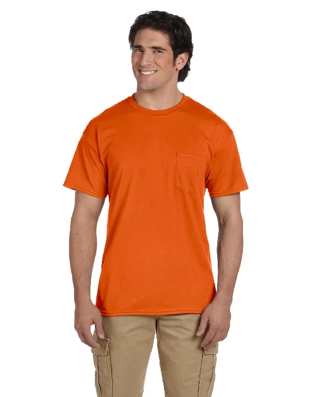 Blue wolf pattern T-shirts-Gildan DryBlend 50/50 Pocket T-Shirt | Orange