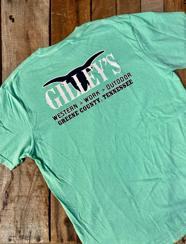 White fashionable T-shirts-Gilley's T-Shirt Greene County