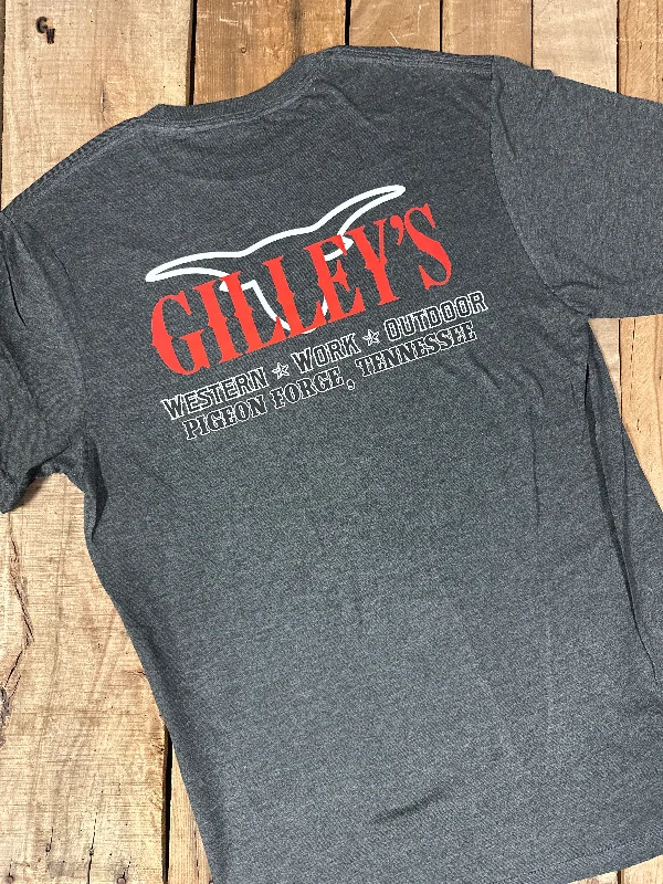 Gray minimalist T-shirts-Gilley's T-Shirt Pigeon Forge