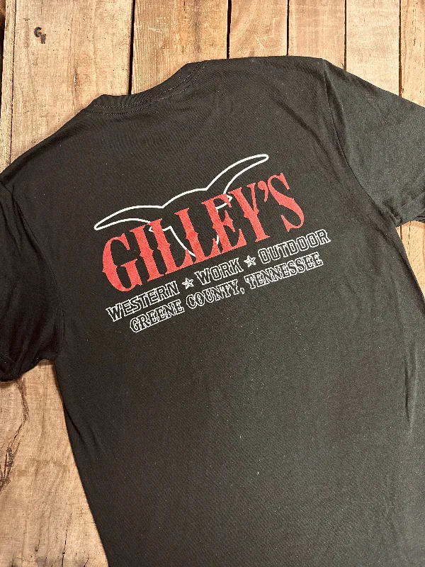 Black moisture-wicking T-shirts-Gilley's T-Shirt - Greene County