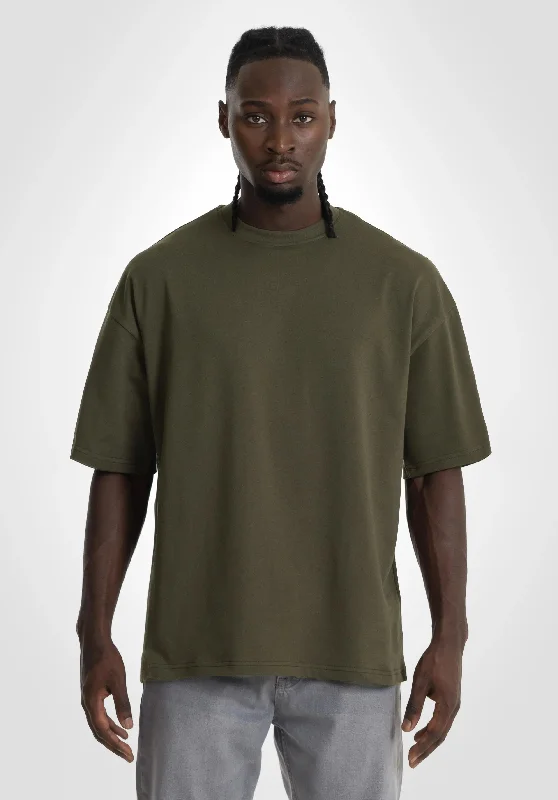 Navy formal T-shirts-Heavy Oversize Tee - Olive