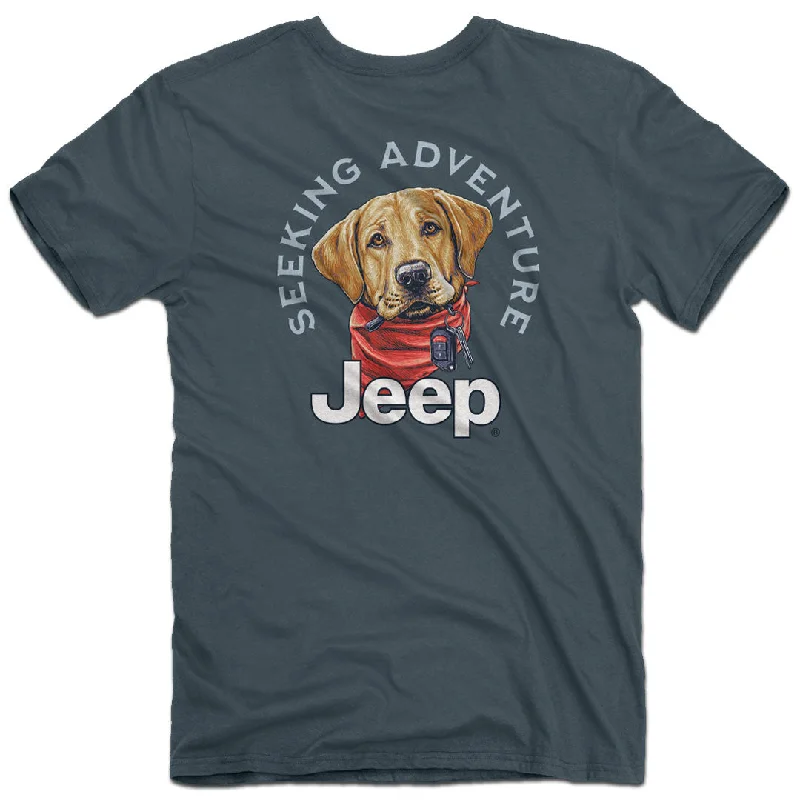 White quick-dry T-shirts-Jeep - Adventure Dog T-Shirt