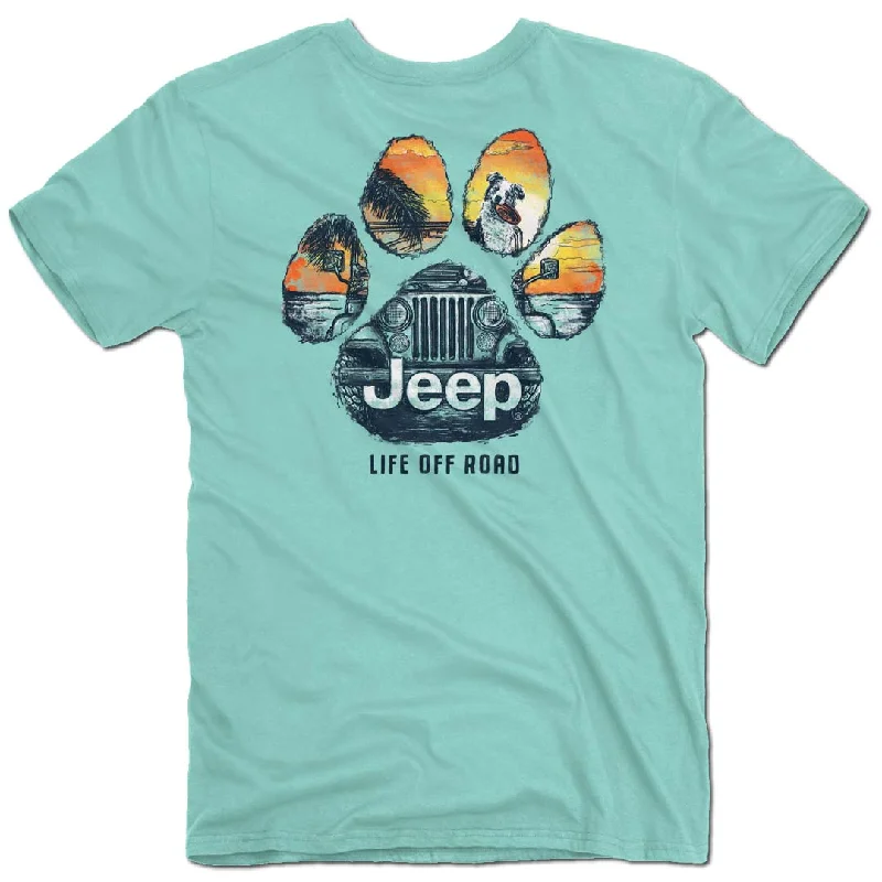 Orange burger T-shirts-Jeep - Dog Paw T-Shirt