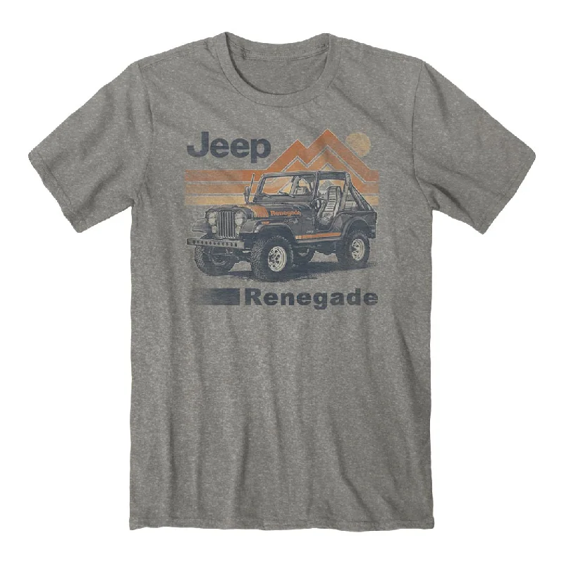 Green worn graphic T-shirts-Jeep - Retro Renegade T-Shirt