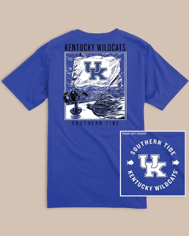 Purple sleek T-shirts-Kentucky Wildcats Fishing Flag T-Shirt