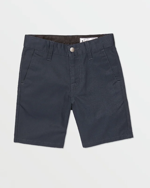 Gray festive T-shirts-Little Boys Frickin Chino Shorts - Navy