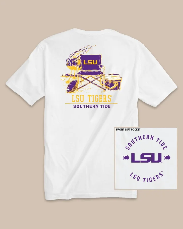 Yellow fluffy T-shirts-LSU Tigers Gameday BBQ Tailgate T-Shirt