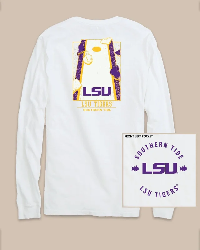 Yellow bright T-shirts-LSU Tigers Gameday Cornhole Board T-Shirt