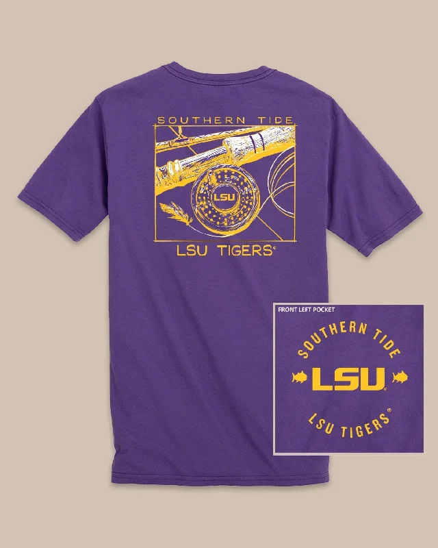 Yellow swim beach T-shirts-LSU Tigers Gameday Fly Reel T-Shirt