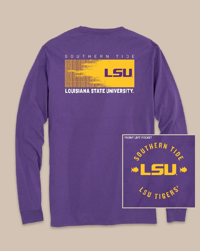 Purple skate park T-shirts-LSU Tigers Gameday Hexagon Gradient T-Shirt