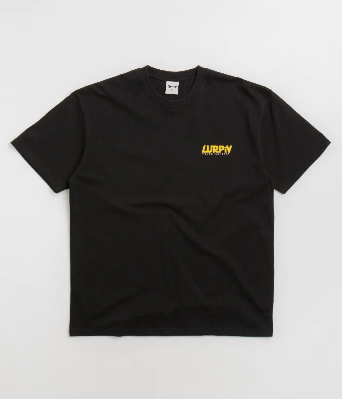 Red torn style T-shirts-Lurpiv Logo T-Shirt - Black