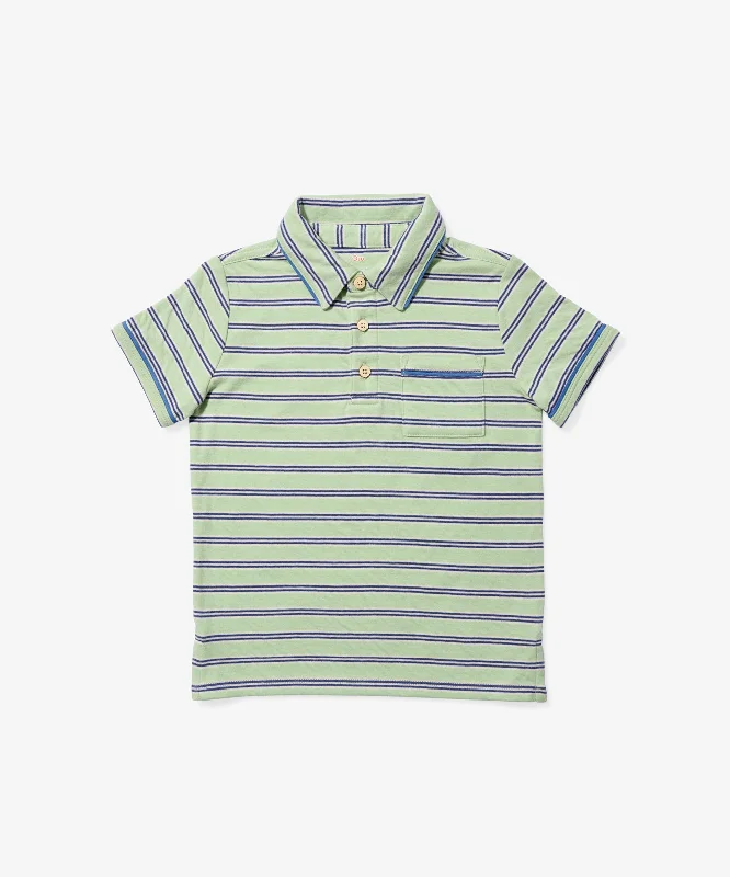 Red burger T-shirts-Marco Polo, Kiwi Ticking Stripe