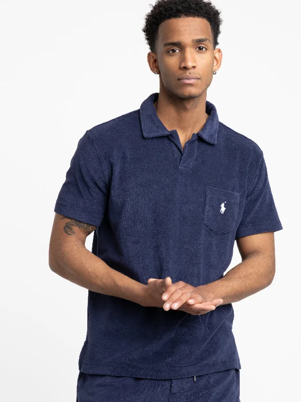 Gray tie-dye mix T-shirts-Newport Navy Classic Fit Terry Polo Shirt