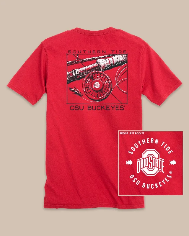 White concert tour T-shirts-Ohio State Buckeyes Gameday Fly Reel T-Shirt