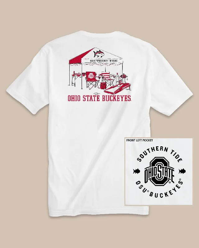 Gray coastal look T-shirts-Ohio State Buckeyes Tailgate Time T-Shirt