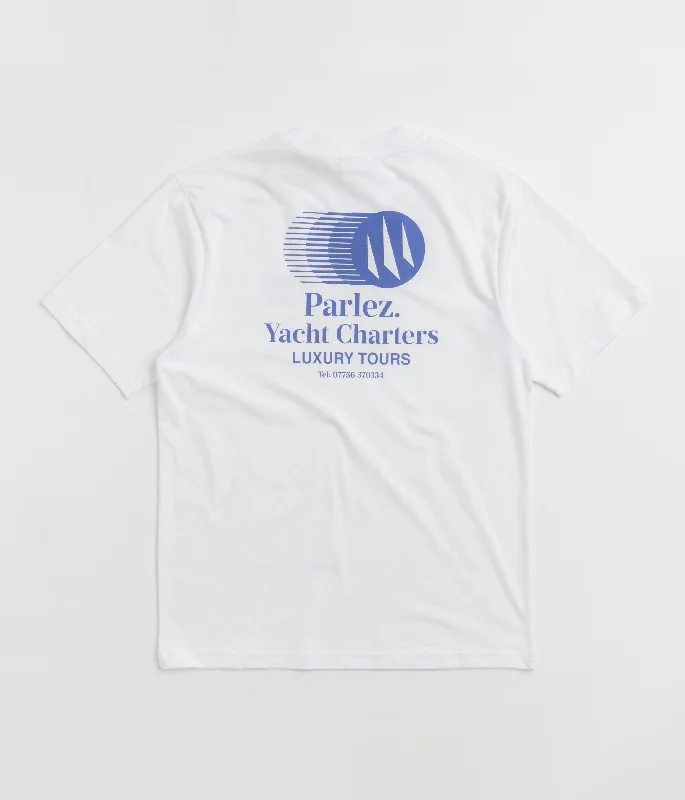 Pink soft-fade T-shirts-Parlez Charter T-Shirt - White