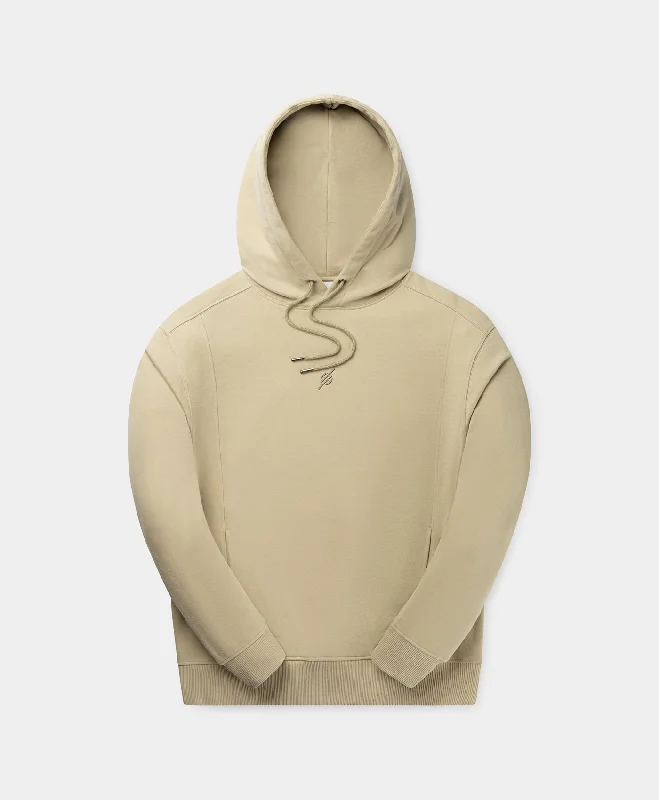 Designer graphic T-shirts-Pelican Beige Mono Oversized Hoodie